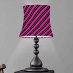 Hot Pink Black And Blue Stripes Print Bell Lamp Shade