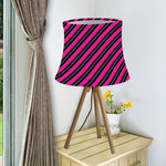 Hot Pink Black And Blue Stripes Print Bell Lamp Shade