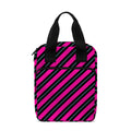 Hot Pink Black And Blue Stripes Print Bible Tote Bag