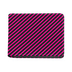 Hot Pink Black And Blue Stripes Print Bifold Wallet