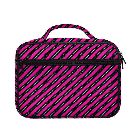 Hot Pink Black And Blue Stripes Print Briefcase Bible Bag