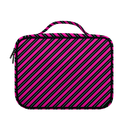 Hot Pink Black And Blue Stripes Print Briefcase Bible Bag