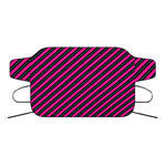 Hot Pink Black And Blue Stripes Print Car Windshield Snow Cover