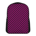 Hot Pink Black And Blue Stripes Print Casual Backpack