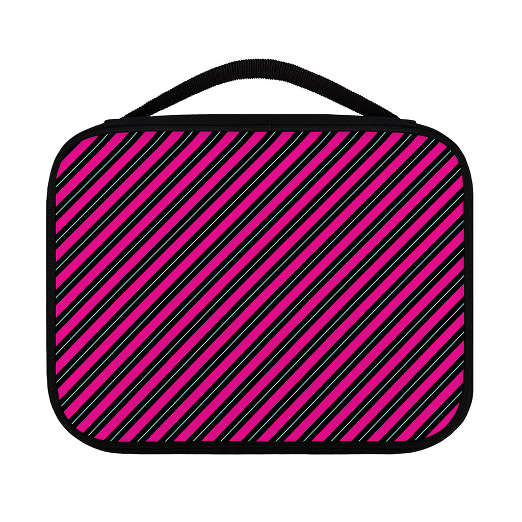 Hot Pink Black And Blue Stripes Print Classic Bible Case