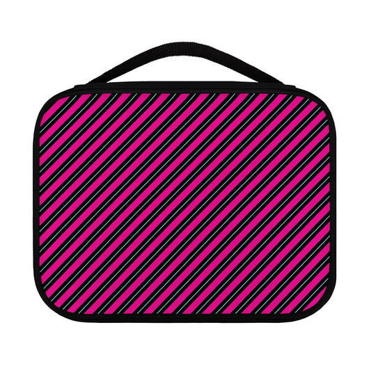 Hot Pink Black And Blue Stripes Print Classic Bible Case