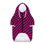 Hot Pink Black And Blue Stripes Print Dog Zip Up Hoodie