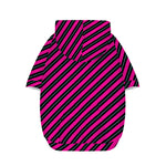 Hot Pink Black And Blue Stripes Print Dog Zip Up Hoodie