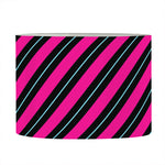 Hot Pink Black And Blue Stripes Print Drum Lamp Shade