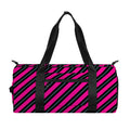 Hot Pink Black And Blue Stripes Print Gym Bag