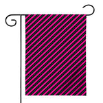 Hot Pink Black And Blue Stripes Print House Flag