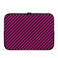 Hot Pink Black And Blue Stripes Print Laptop Sleeve