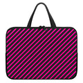 Hot Pink Black And Blue Stripes Print Laptop Sleeve With Handle