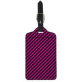 Hot Pink Black And Blue Stripes Print Luggage Tag