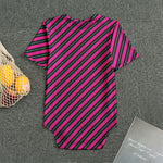 Hot Pink Black And Blue Stripes Print Men's Bodysuit