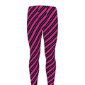 Hot Pink Black And Blue Stripes Print Men's Leggings
