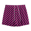 Hot Pink Black And Blue Stripes Print Mesh Shorts