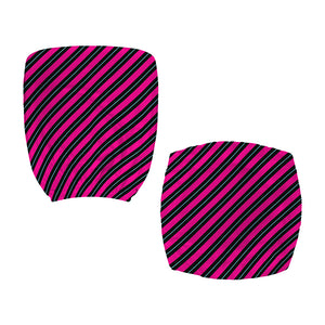 Hot Pink Black And Blue Stripes Print Office Chair Cover