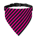 Hot Pink Black And Blue Stripes Print Over The Collar Dog Bandana