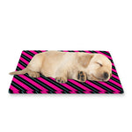 Hot Pink Black And Blue Stripes Print Pet Cooling Mat Cover