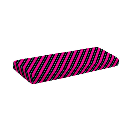 Hot Pink Black And Blue Stripes Print Piano Keyboard Cover