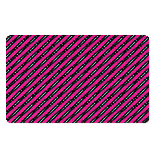 Hot Pink Black And Blue Stripes Print Polyester Doormat