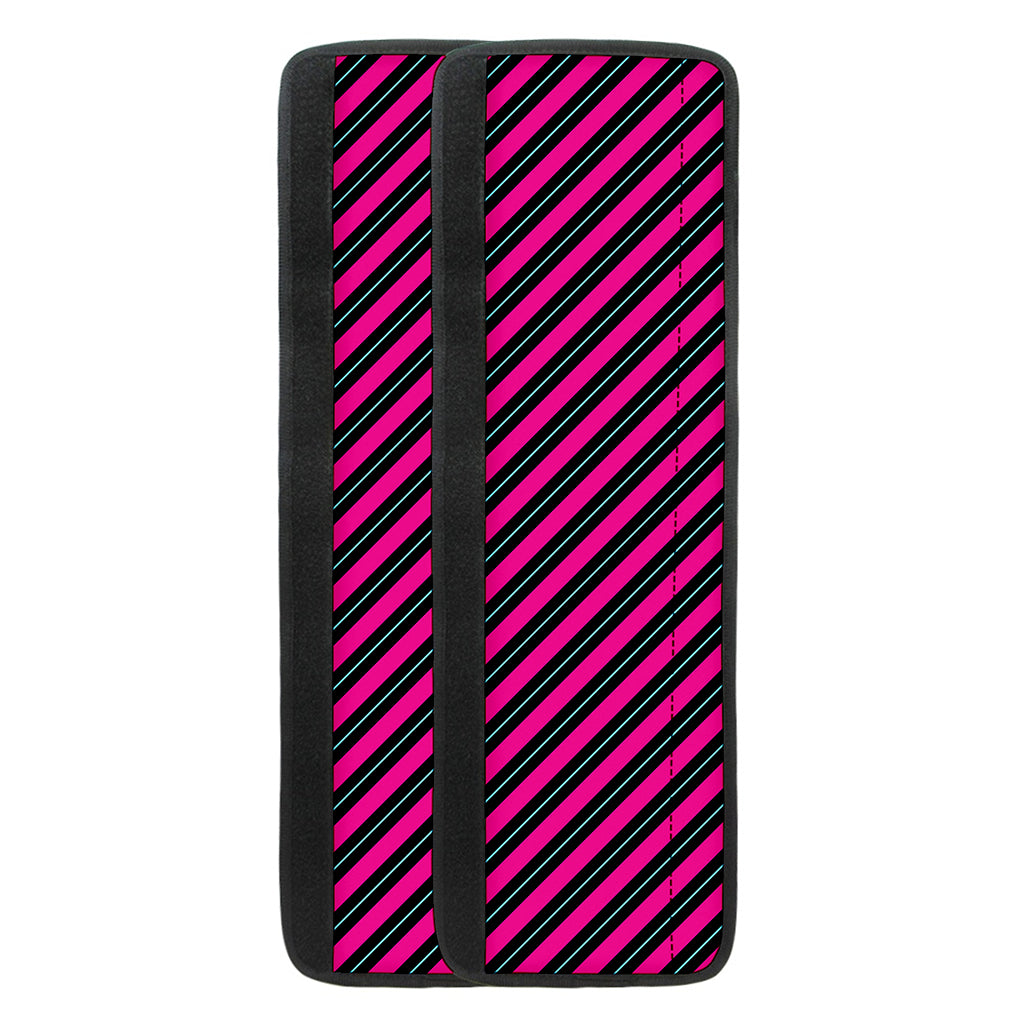 Hot Pink Black And Blue Stripes Print Refrigerator Handle Covers