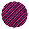 Hot Pink Black And Blue Stripes Print Round Blanket