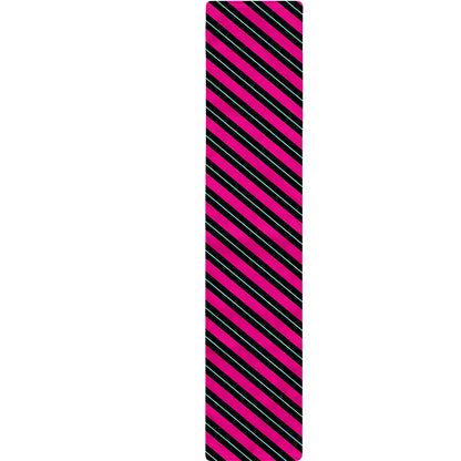 Hot Pink Black And Blue Stripes Print Table Runner