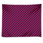 Hot Pink Black And Blue Stripes Print Tapestry
