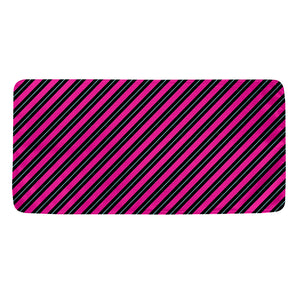 Hot Pink Black And Blue Stripes Print Towel