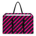 Hot Pink Black And Blue Stripes Print Utility Tote Bag