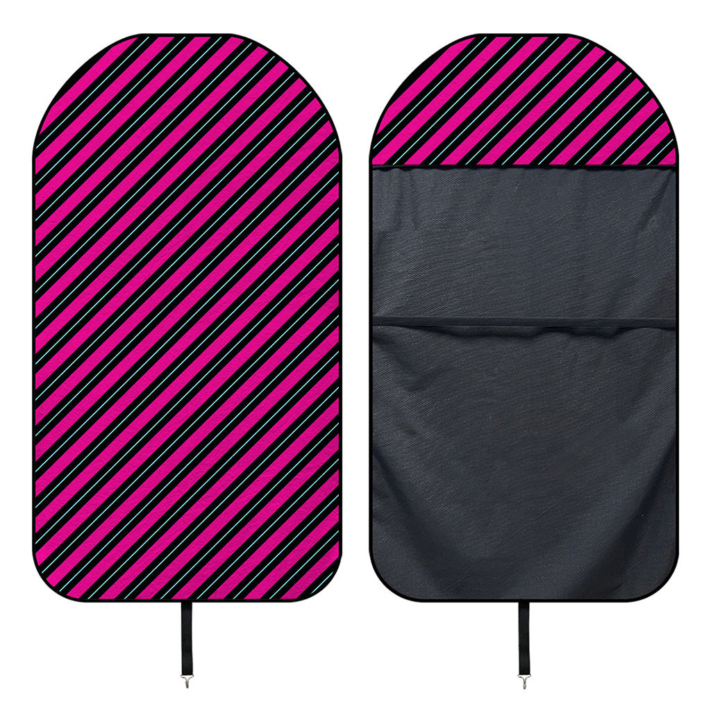 Hot Pink Black And Blue Stripes Print Waterproof Car Seat Cover