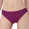 Hot Pink Black And Blue Stripes Print Women's Panties