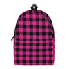 Hot Pink Buffalo Plaid Print Backpack