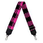 Hot Pink Buffalo Plaid Print Bag Strap
