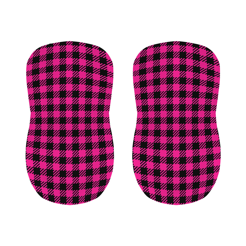 Hot Pink Buffalo Plaid Print Bar Stool Covers