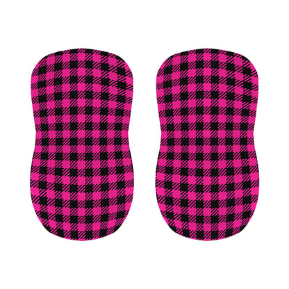 Hot Pink Buffalo Plaid Print Bar Stool Covers