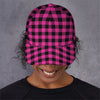 Hot Pink Buffalo Plaid Print Baseball Cap