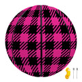 Hot Pink Buffalo Plaid Print Basketball