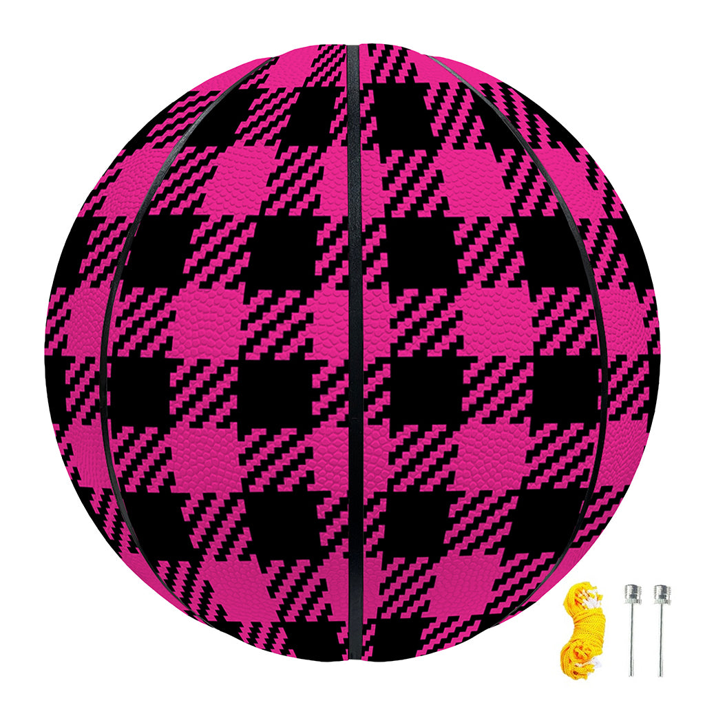 Hot Pink Buffalo Plaid Print Basketball