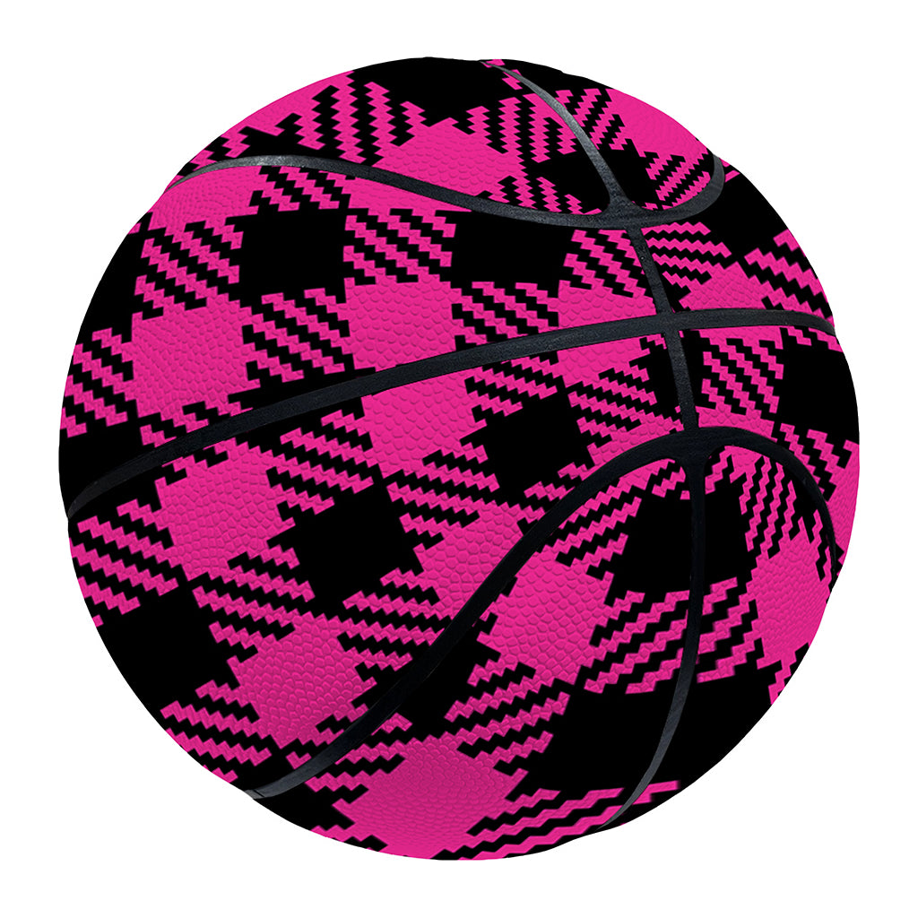 Hot Pink Buffalo Plaid Print Basketball