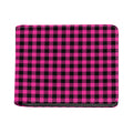 Hot Pink Buffalo Plaid Print Bifold Wallet