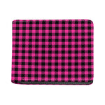Hot Pink Buffalo Plaid Print Bifold Wallet