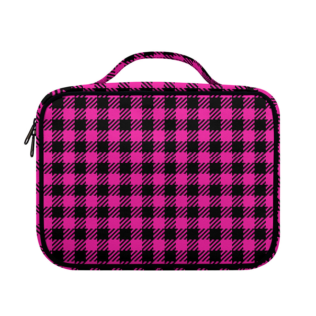 Hot Pink Buffalo Plaid Print Briefcase Bible Bag