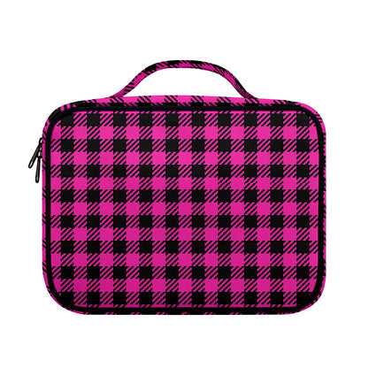 Hot Pink Buffalo Plaid Print Briefcase Bible Bag