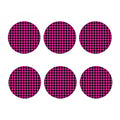 Hot Pink Buffalo Plaid Print Coaster Set