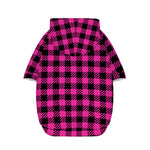 Hot Pink Buffalo Plaid Print Dog Zip Up Hoodie