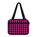 Hot Pink Buffalo Plaid Print Double Strap Bible Bag