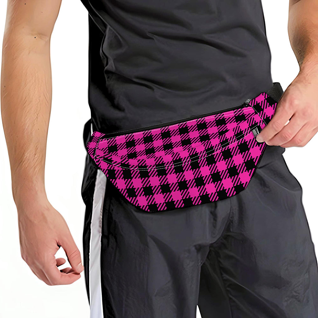 Hot Pink Buffalo Plaid Print Fanny Pack